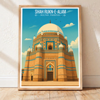 Shah Rukne-e-Alam Shrine - Sufi City - Multan - Punjab - Travel Wall Art Print - - Travel Art Poster