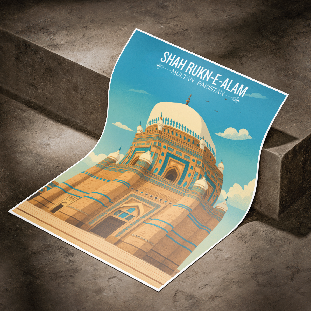 Shah Rukne-e-Alam Shrine - Sufi City - Multan - Punjab - Travel Wall Art Print - - Travel Art Poster