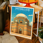 Shah Rukne-e-Alam Shrine - Sufi City - Multan - Punjab - Travel Wall Art Print - - Travel Art Poster