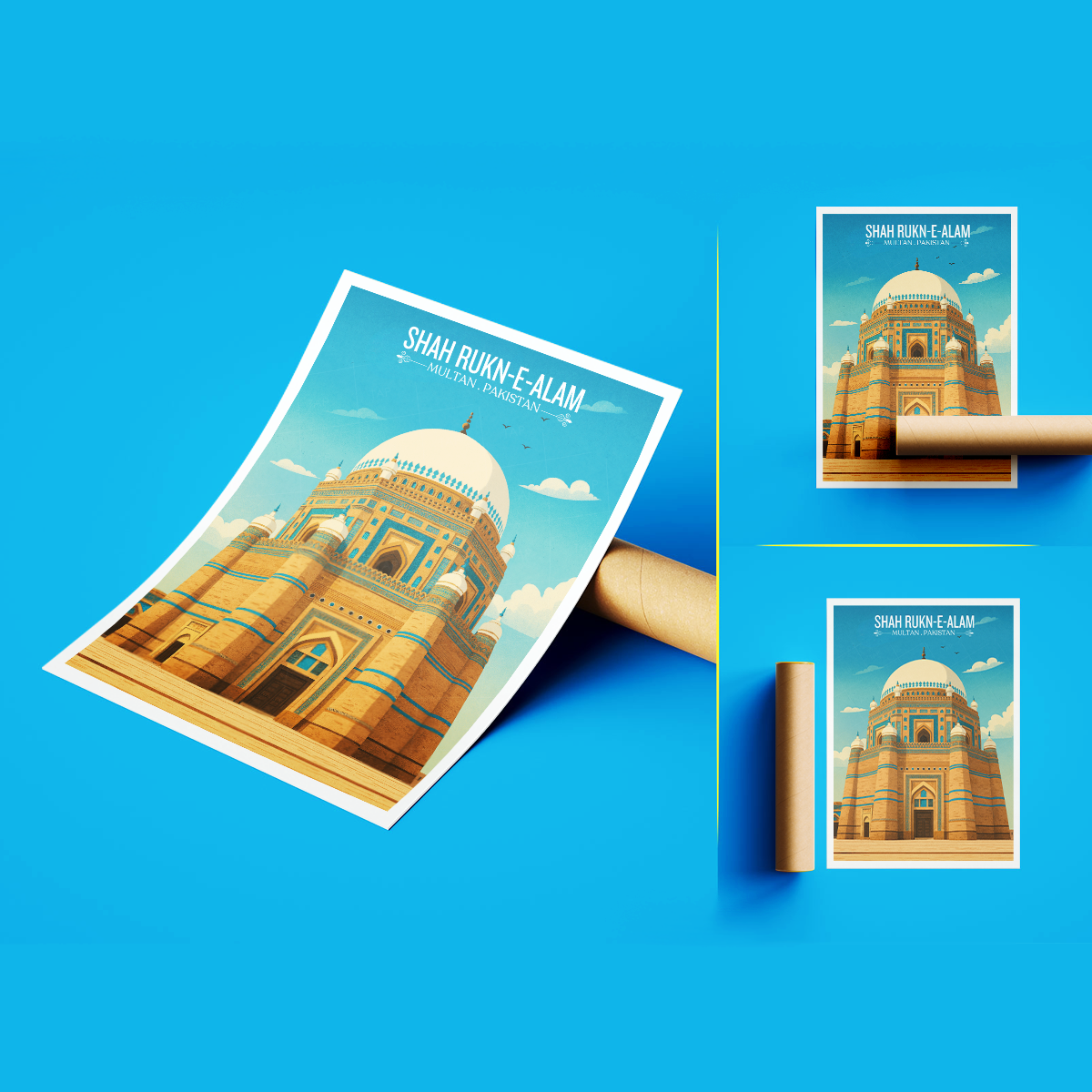 Shah Rukne-e-Alam Shrine - Sufi City - Multan - Punjab - Travel Wall Art Print - - Travel Art Poster