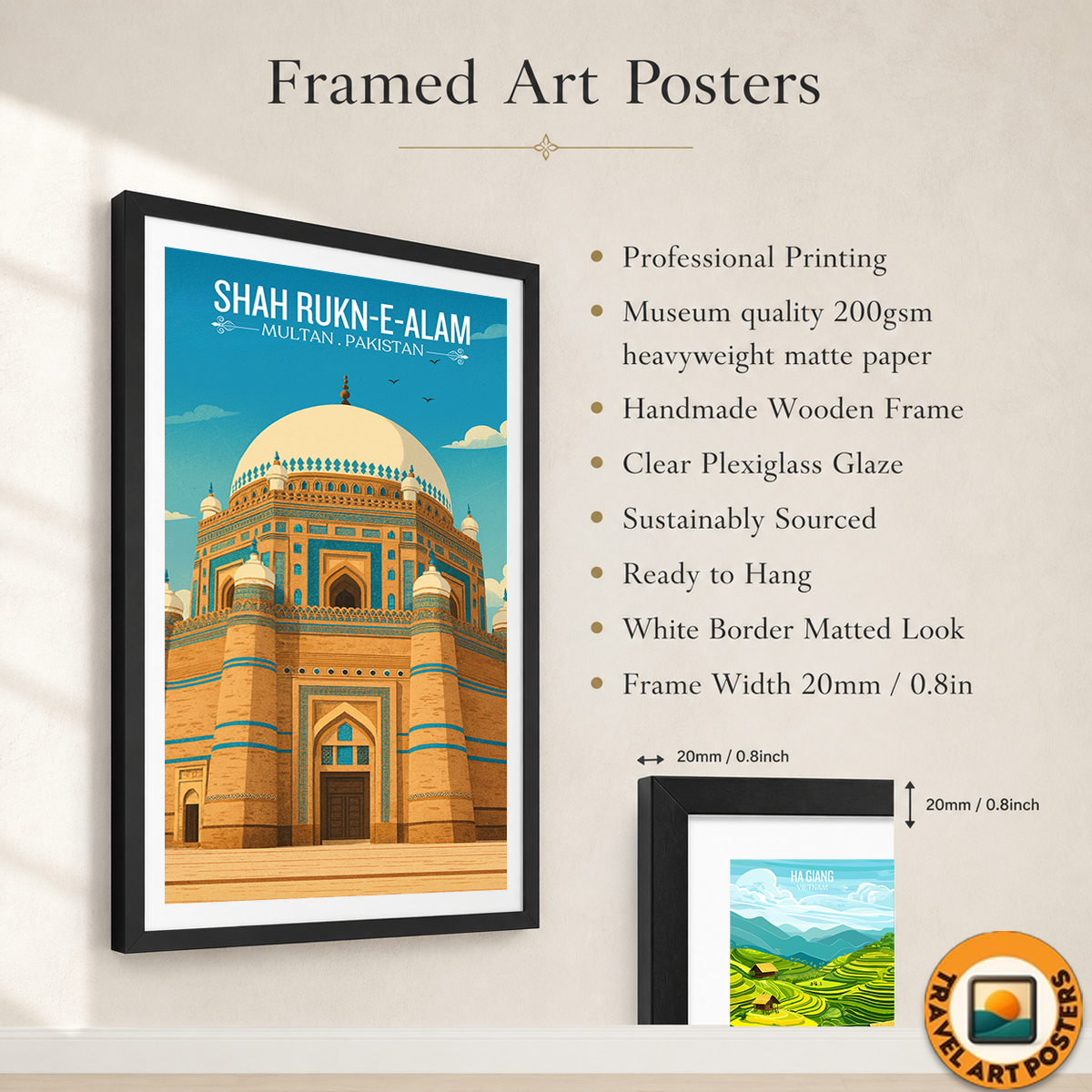 Shah Rukne-e-Alam Shrine - Sufi City - Multan - Punjab - Travel Wall Art Print - - Travel Art Poster