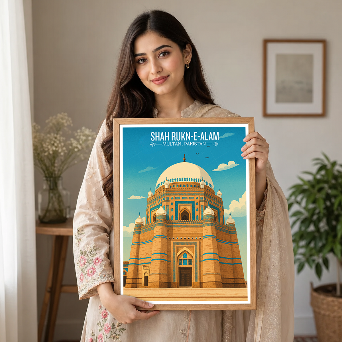 Shah Rukne-e-Alam Shrine - Sufi City - Multan - Punjab - Travel Wall Art Print - - Travel Art Poster