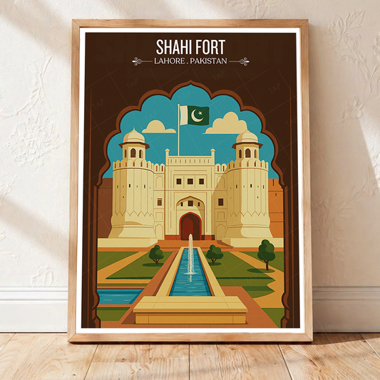 Shahi Qila - Lahore Fort - Mughal Architecture Palace - Akbar The Great - Travel Wall Art Print - - Travel Art Poster