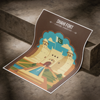 Shahi Qila - Lahore Fort - Mughal Architecture Palace - Akbar The Great - Travel Wall Art Print - - Travel Art Poster