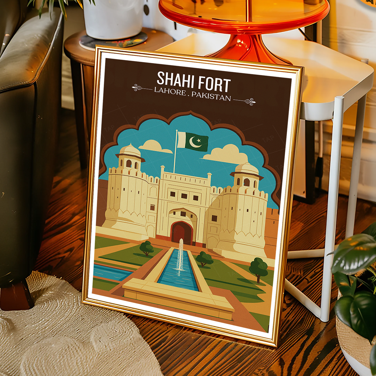 Shahi Qila - Lahore Fort - Mughal Architecture Palace - Akbar The Great - Travel Wall Art Print - - Travel Art Poster