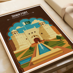 Shahi Qila - Lahore Fort - Mughal Architecture Palace - Akbar The Great - Travel Wall Art Print - - Travel Art Poster