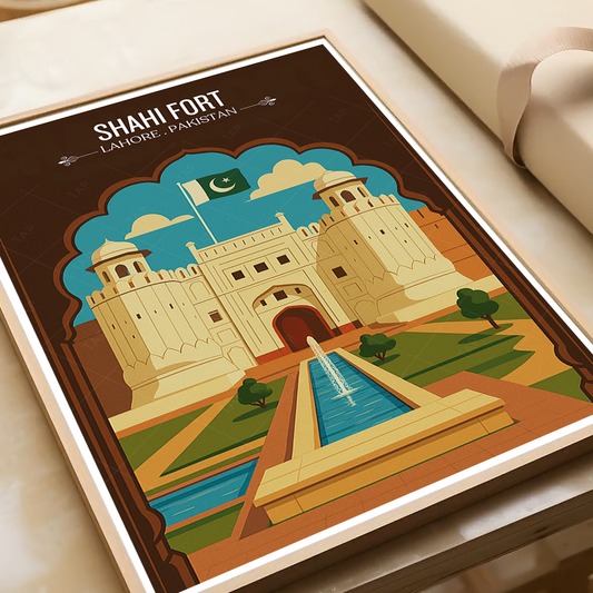 Shahi Qila - Lahore Fort - Mughal Architecture Palace - Akbar The Great - Travel Wall Art Print - - Travel Art Poster