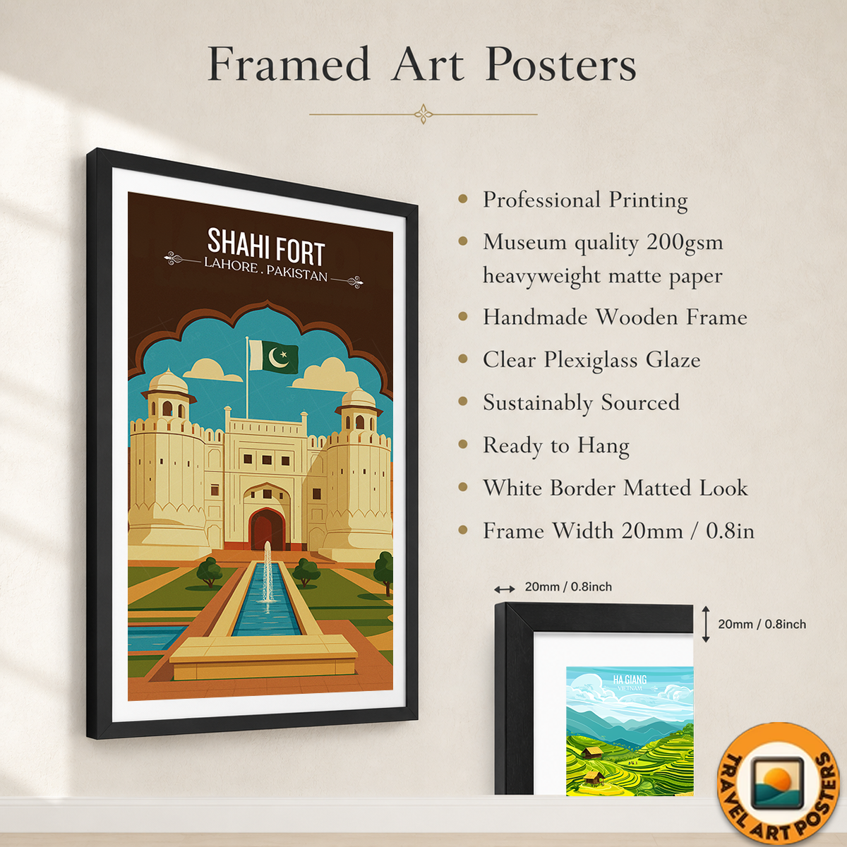 Shahi Qila - Lahore Fort - Mughal Architecture Palace - Akbar The Great - Travel Wall Art Print - - Travel Art Poster
