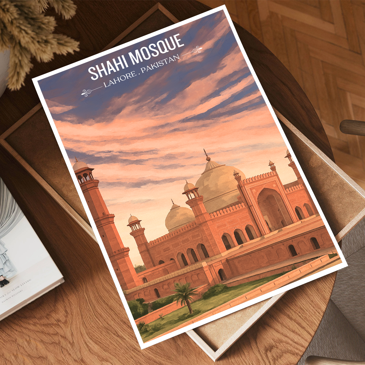 Shahi Masjid - Badshahi Masjid - Mughal Architecture Palace - Shah Jahan - Travel Wall Art Print - - Travel Art Poster