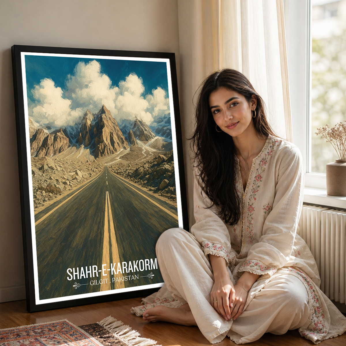Shahr-e-Karakorm - Shahr-e-Resham - Silk Road - Pakistan China Highest Road - Travel Wall Art Print - - Travel Art Poster
