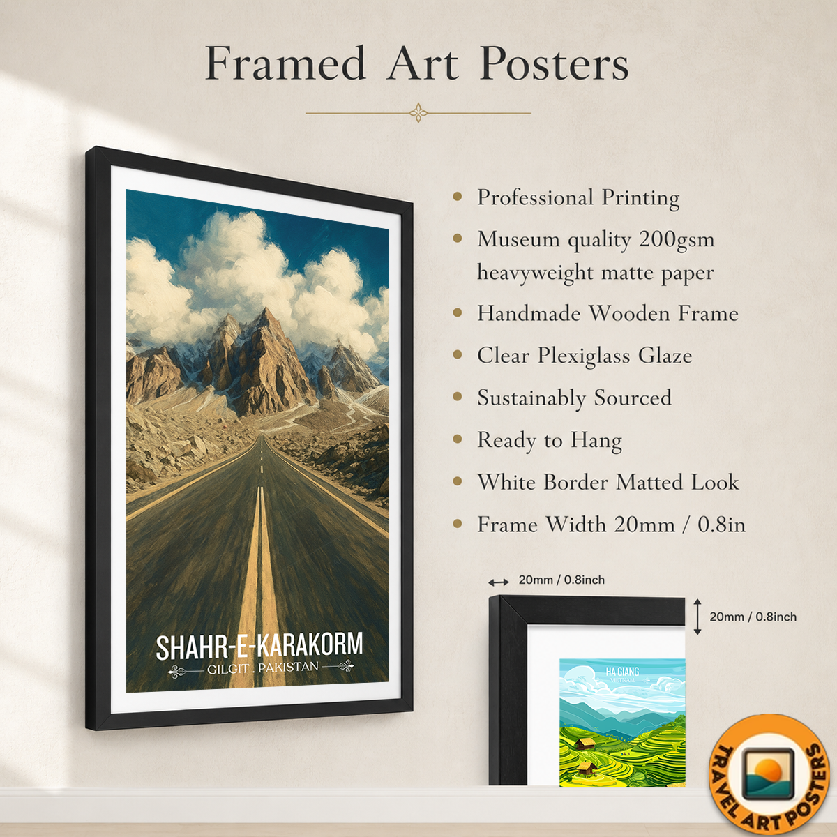 Shahr-e-Karakorm - Shahr-e-Resham - Silk Road - Pakistan China Highest Road - Travel Wall Art Print - - Travel Art Poster