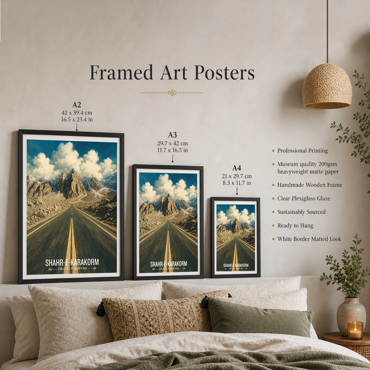 Shahr-e-Karakorm - Shahr-e-Resham - Silk Road - Pakistan China Highest Road - Travel Wall Art Print - - Travel Art Poster