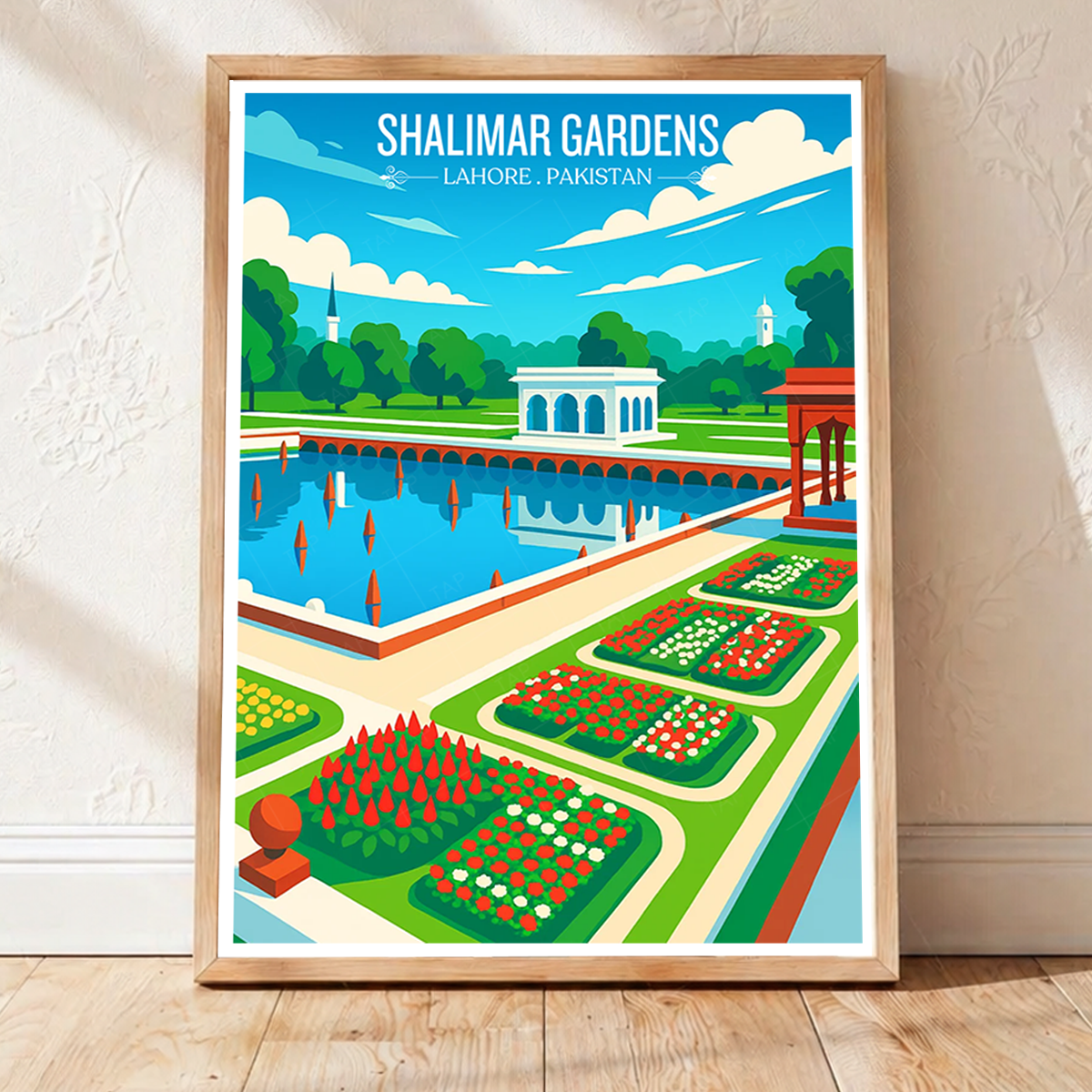 Shalimar Gardens - Mughal Architecture - Lahore - Travel Wall Art Print - - Travel Art Poster