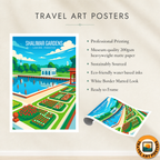 Shalimar Gardens - Mughal Architecture - Lahore - Travel Wall Art Print - - Travel Art Poster