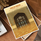 Sheesh Mahal - Mughal Architecture - Royal Mirror Gallery - Lahore - Travel Wall Art Print - - Travel Art Poster