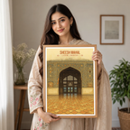 Sheesh Mahal - Mughal Architecture - Royal Mirror Gallery - Lahore - Travel Wall Art Print - - Travel Art Poster