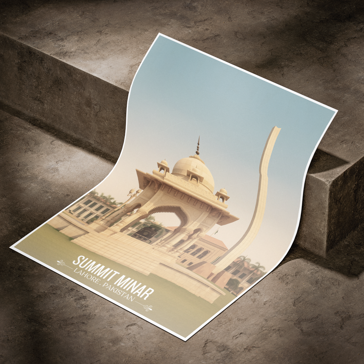 Summit Minar - Conference Tower - Mall Road - Colonial Lahore - Travel Wall Art Print - - Travel Art Poster
