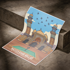 Wazeer Khan Masjid - Mughal Masjid Architecture - Lahore - Travel Wall Art Print - - Travel Art Poster