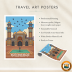 Wazeer Khan Masjid - Mughal Masjid Architecture - Lahore - Travel Wall Art Print - - Travel Art Poster