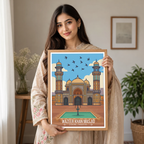 Wazeer Khan Masjid - Mughal Masjid Architecture - Lahore - Travel Wall Art Print - - Travel Art Poster