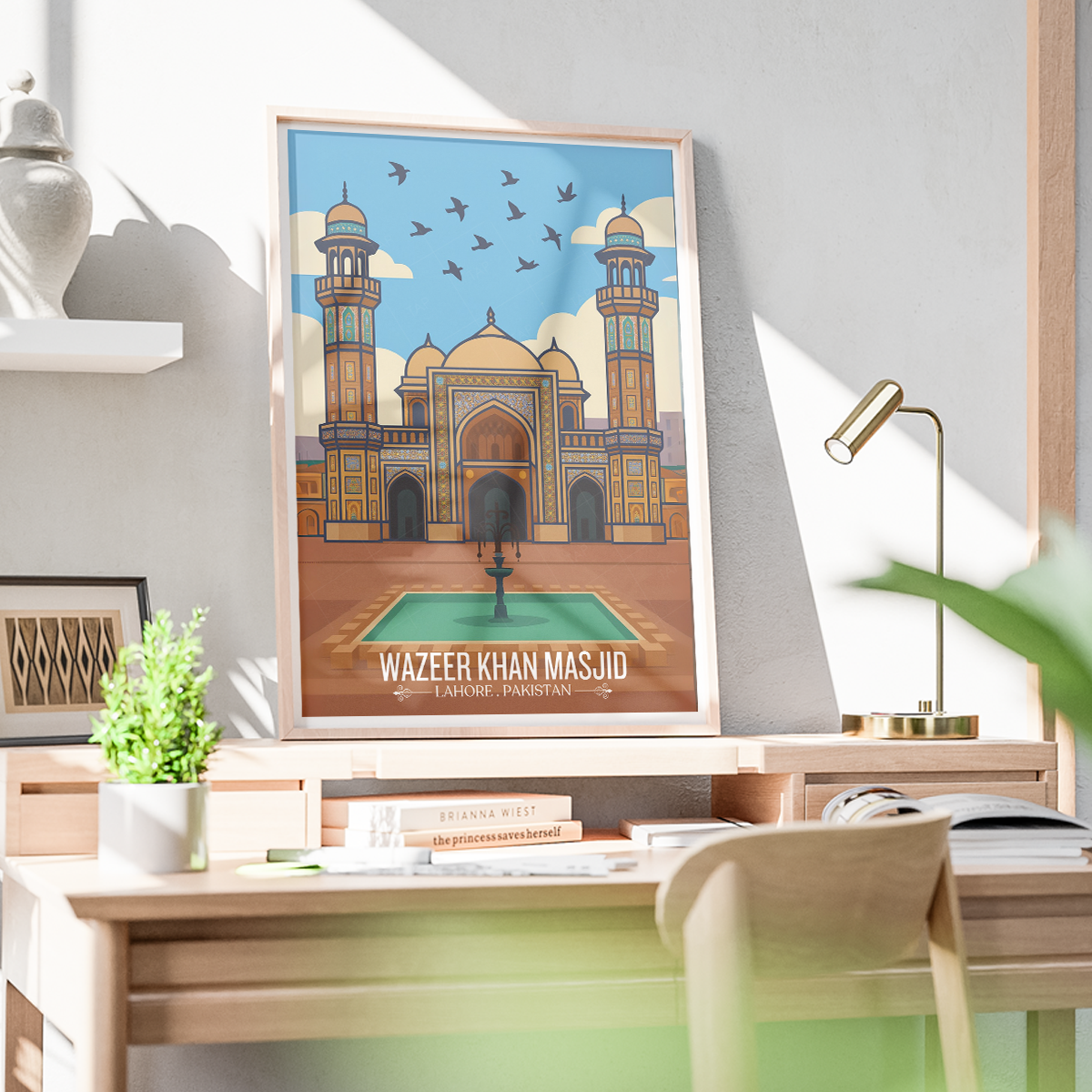 Wazeer Khan Masjid - Mughal Masjid Architecture - Lahore - Travel Wall Art Print - - Travel Art Poster