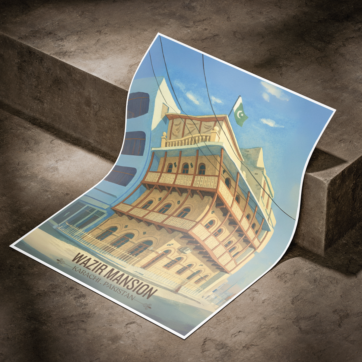 Wazir Mansion - Historical Colonial Karachi - Travel Wall Art Print - - Travel Art Poster