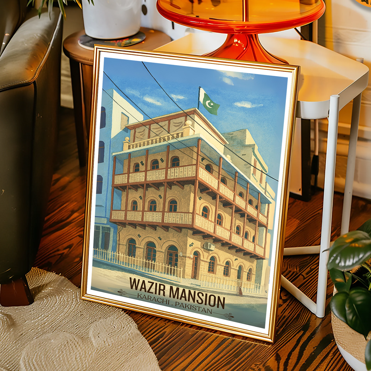 Wazir Mansion - Historical Colonial Karachi - Travel Wall Art Print - - Travel Art Poster