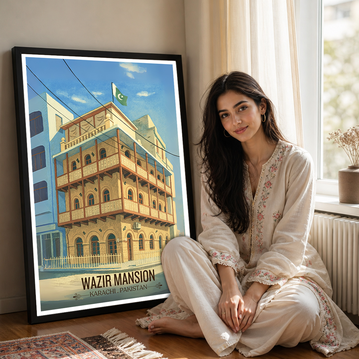 Wazir Mansion - Historical Colonial Karachi - Travel Wall Art Print - - Travel Art Poster