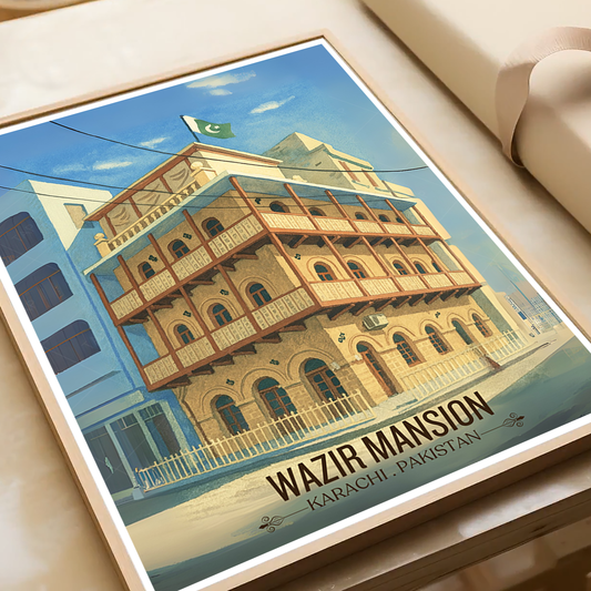 Wazir Mansion - Historical Colonial Karachi - Travel Wall Art Print - - Travel Art Poster