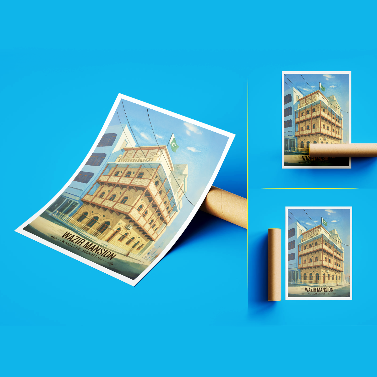 Wazir Mansion - Historical Colonial Karachi - Travel Wall Art Print - - Travel Art Poster