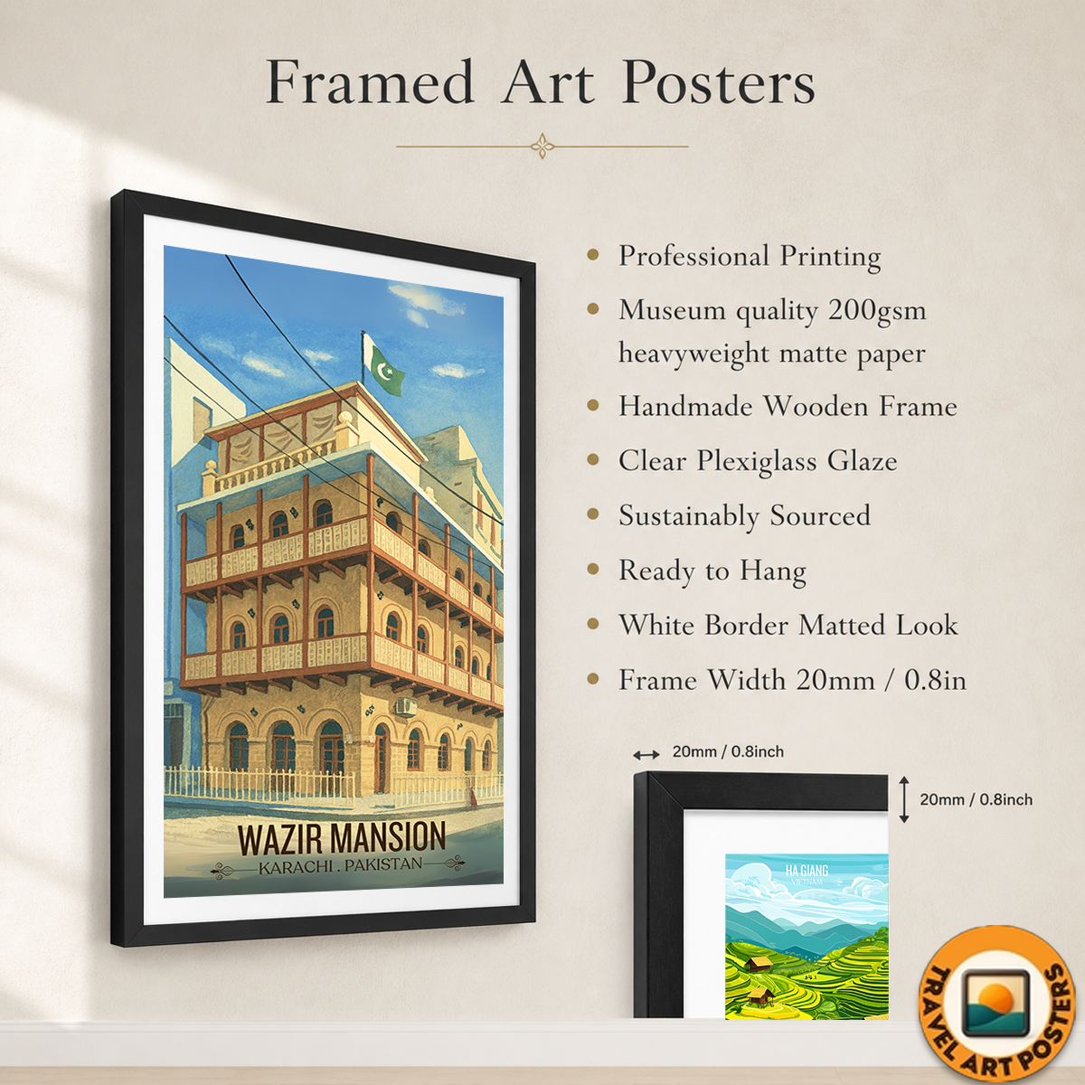 Wazir Mansion - Historical Colonial Karachi - Travel Wall Art Print - - Travel Art Poster