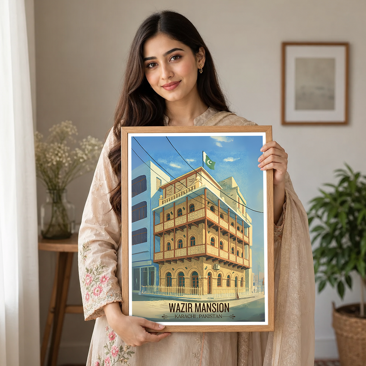 Wazir Mansion - Historical Colonial Karachi - Travel Wall Art Print - - Travel Art Poster