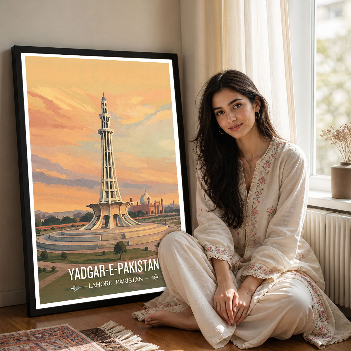 Yadgar-e-Pakistan - Minar-e-Pakistan - Pakistan Resolution Landmark - Lahore - Travel Wall Art Print - - Travel Art Poster