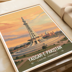 Yadgar-e-Pakistan - Minar-e-Pakistan - Pakistan Resolution Landmark - Lahore - Travel Wall Art Print - - Travel Art Poster