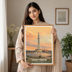 Yadgar-e-Pakistan - Minar-e-Pakistan - Pakistan Resolution Landmark - Lahore - Travel Wall Art Print - - Travel Art Poster