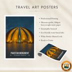 Pakistan Monument - Islamabad - Modern Architecture - Travel Wall Art Print - - Travel Art Poster