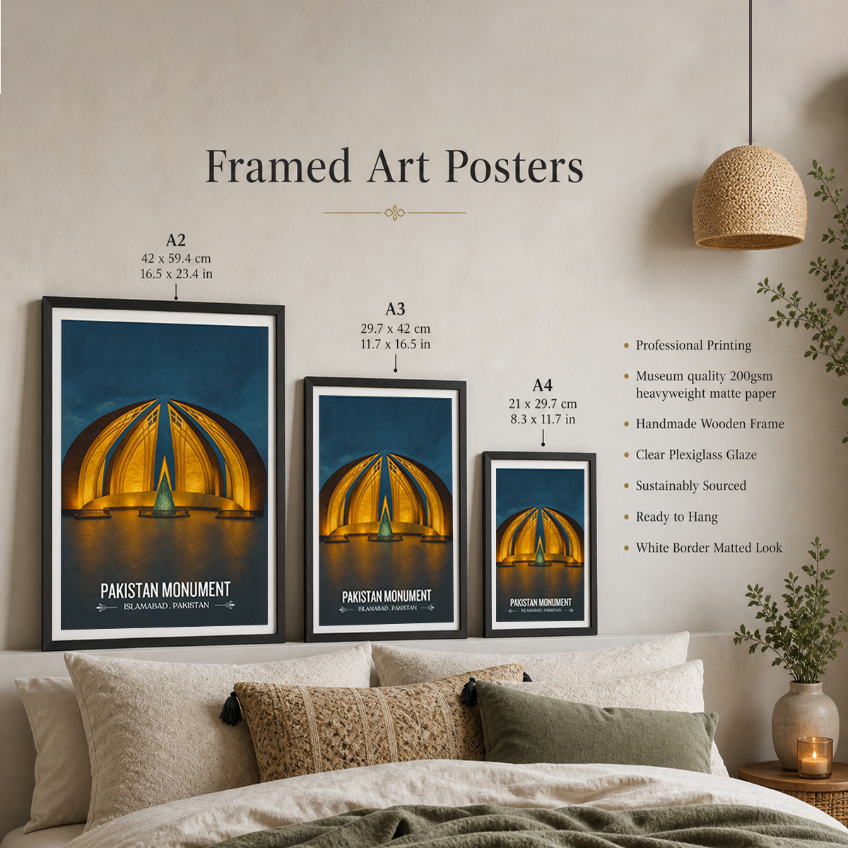 Pakistan Monument - Islamabad - Modern Architecture - Travel Wall Art Print - - Travel Art Poster