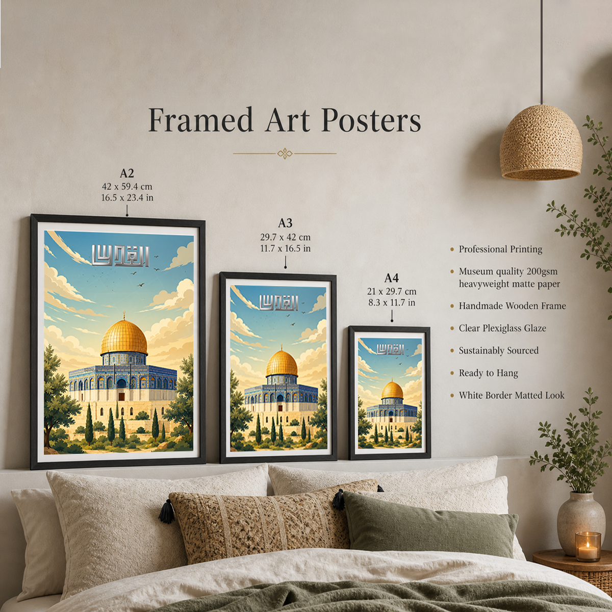 Al-Quds - Palestine - Travel Wall Art Deco Poster Print