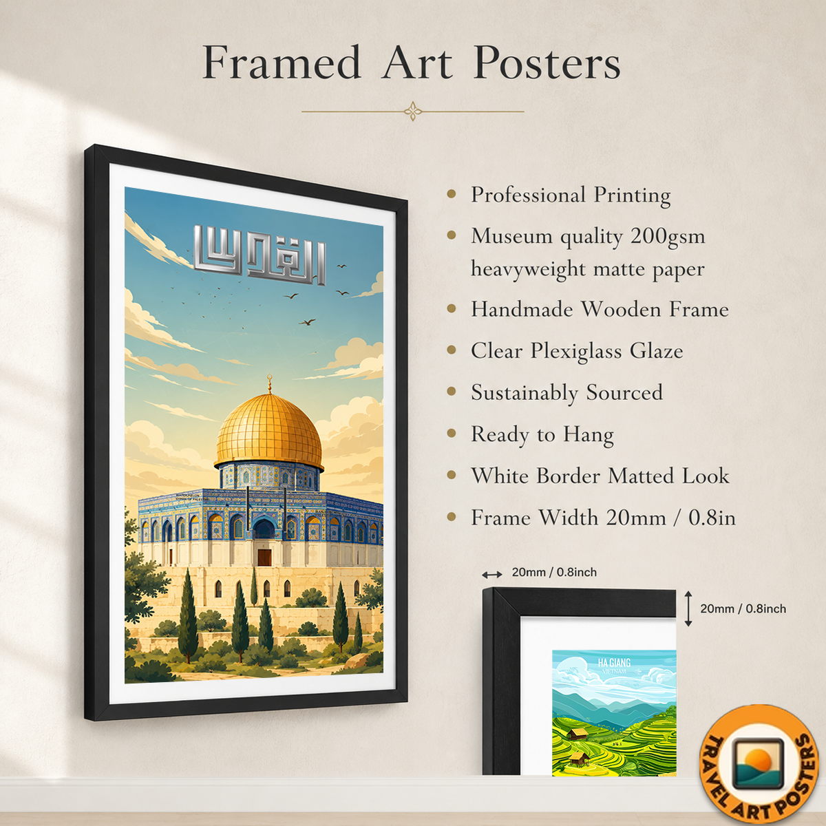 Al-Quds - Palestine - Travel Wall Art Deco Poster Print