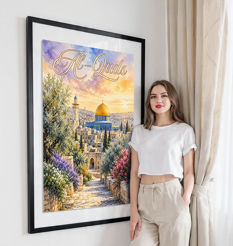 Al-Quds - Palestine - Travel Wall Art Deco Poster Print - Art Print - Travel Art Poster
