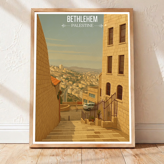 Bethleham - Palestine - Travel Wall Art Deco Poster Print - Art Print - Travel Art Poster