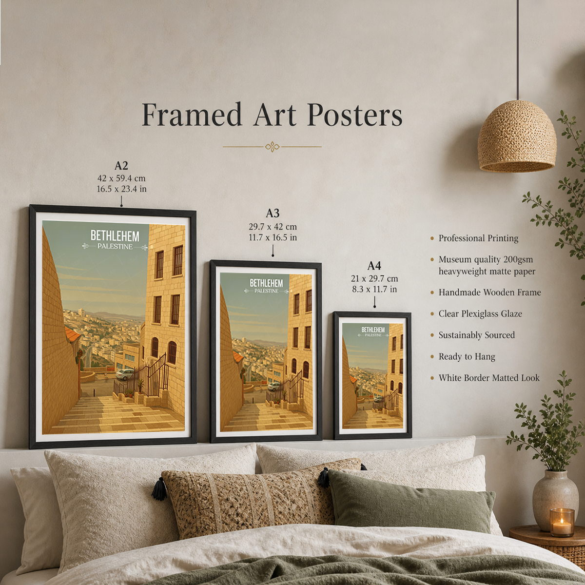 Bethleham - Palestine - Travel Wall Art Deco Poster Print - Art Print - Travel Art Poster