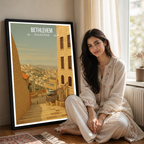 Bethleham - Palestine - Travel Wall Art Deco Poster Print - Art Print - Travel Art Poster