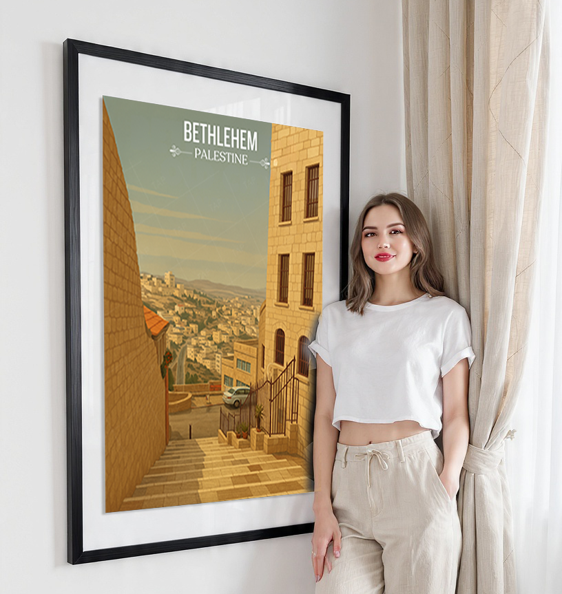 Bethleham - Palestine - Travel Wall Art Deco Poster Print - Art Print - Travel Art Poster