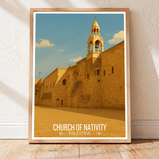 Church of Nativity - Palestine - Travel Wall Art Deco Poster Print - Art Print - Travel Art Poster