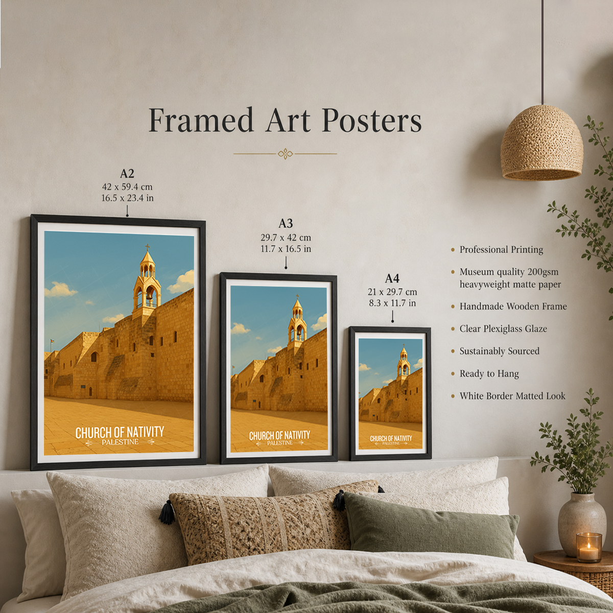 Church of Nativity - Palestine - Travel Wall Art Deco Poster Print - Art Print - Travel Art Poster