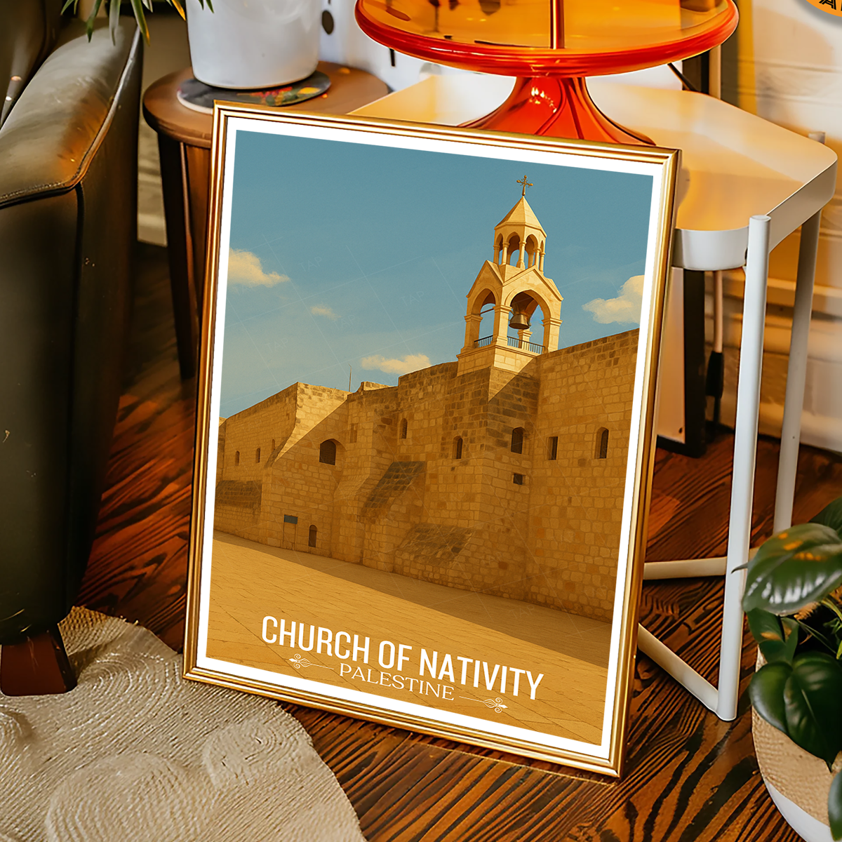 Church of Nativity - Palestine - Travel Wall Art Deco Poster Print - Art Print - Travel Art Poster