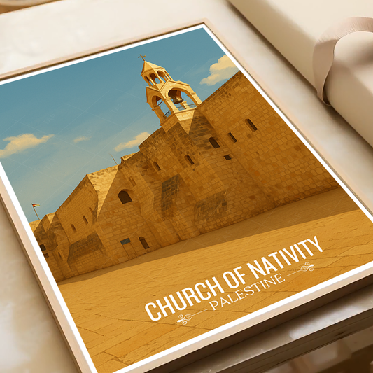 Church of Nativity - Palestine - Travel Wall Art Deco Poster Print - Art Print - Travel Art Poster