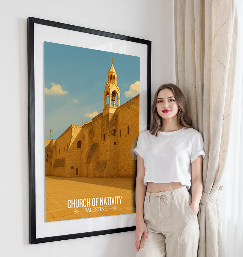Church of Nativity - Palestine - Travel Wall Art Deco Poster Print - Art Print - Travel Art Poster