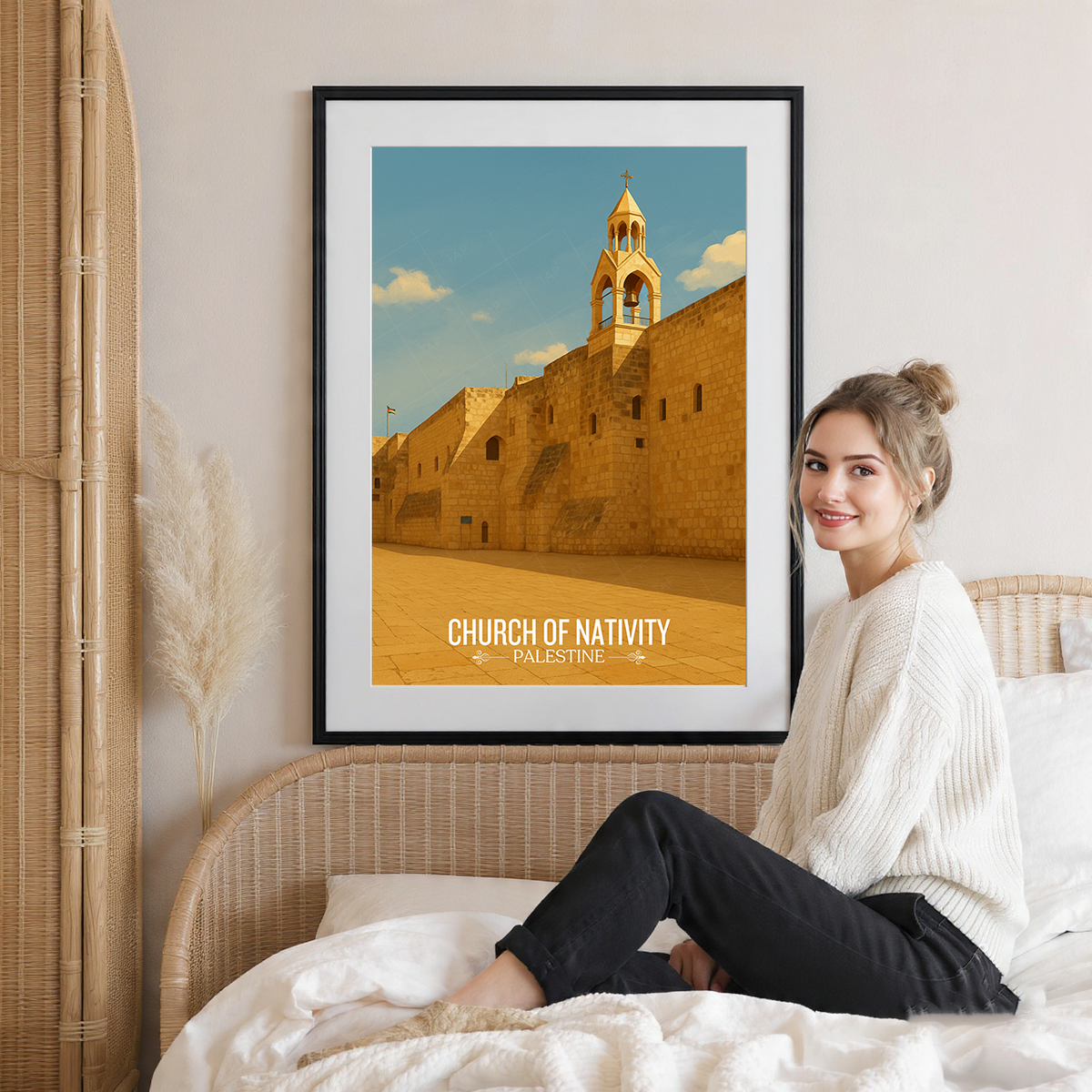 Church of Nativity - Palestine - Travel Wall Art Deco Poster Print - Art Print - Travel Art Poster
